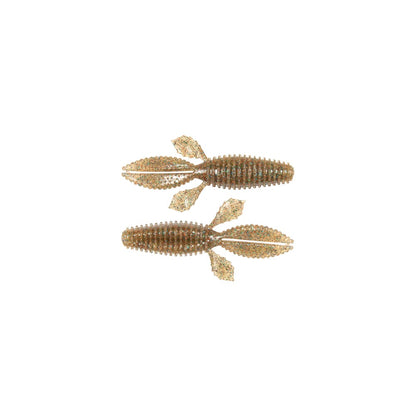 Two brown and gold beaded hair clips, resembling corn with leaves, stand out against a white background. Their intricate design captivates much like Z-Man’s TRD Bugz from the brand Z-Man entices bass anglers.
