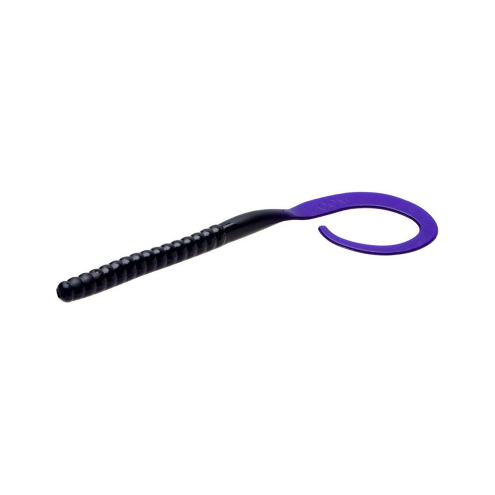 The Zoom Ol' Monster by Zoom features a black and purple plastic body with a ribbed handle and large, curved, hook-like end—ideal for tournament anglers—shown isolated on a white background.