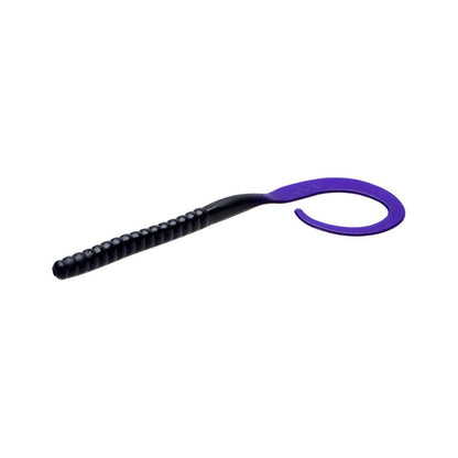 The Zoom Ol' Monster by Zoom features a black and purple plastic body with a ribbed handle and large, curved, hook-like end—ideal for tournament anglers—shown isolated on a white background.