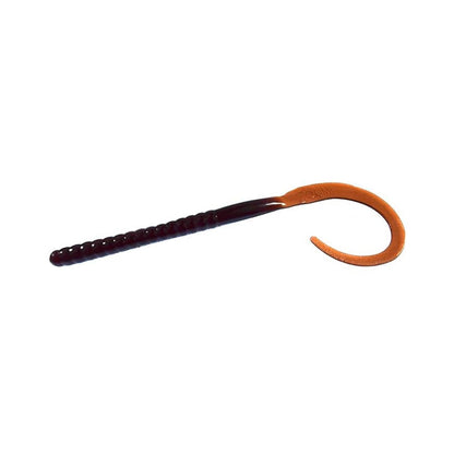 The Zoom Ol' Monster by Zoom is a brown plastic big worm fishing lure with a ribbed straight body and long curled tail, designed to mimic a worm and attract large bass—perfect for tournament anglers.