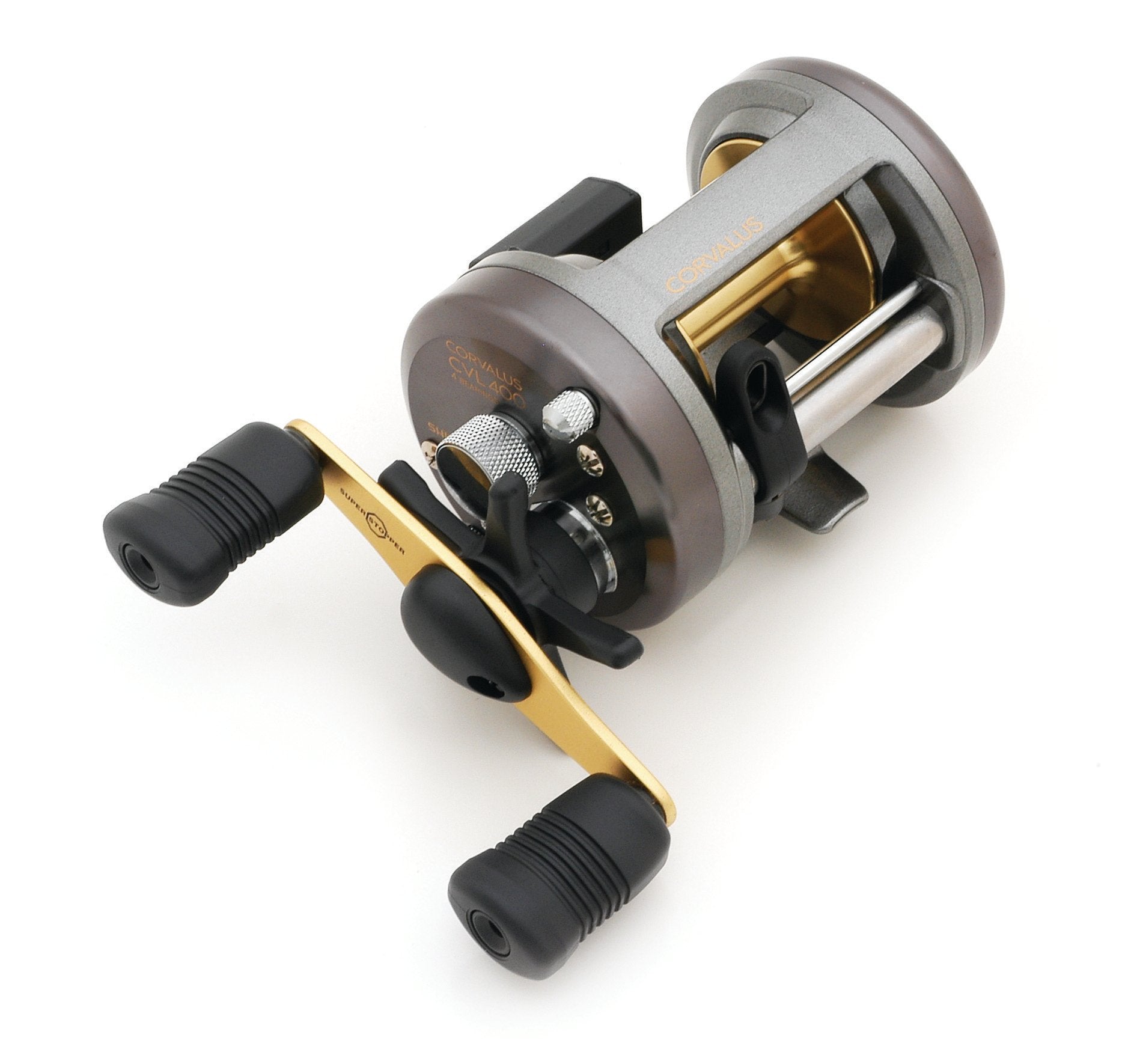 harga shimano reel 2014 Corvalus Round Baitcasting Reels, CVL400 The Super Stopper provides Ply:Single Sided feeder reel ACNH | Golden Fishing