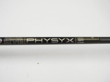 Close-up of a St. Croix Physyx PHXS710MMF 7'10" Medium Used Spinning Rod in very good condition with specs like "ART," "IMPC," and "FRS" on the shaft, plus "Made in USA." Perfect for quality used gear seekers or trade-ins. Plain white background.