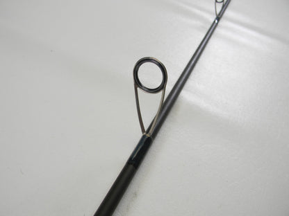Close-up of a St. Croix Physyx PHXS710MMF 7'10" Medium used spinning rod in very good condition, highlighting the metal guide ring—ideal for anglers interested in pre-owned gear or trading in for store credit.
