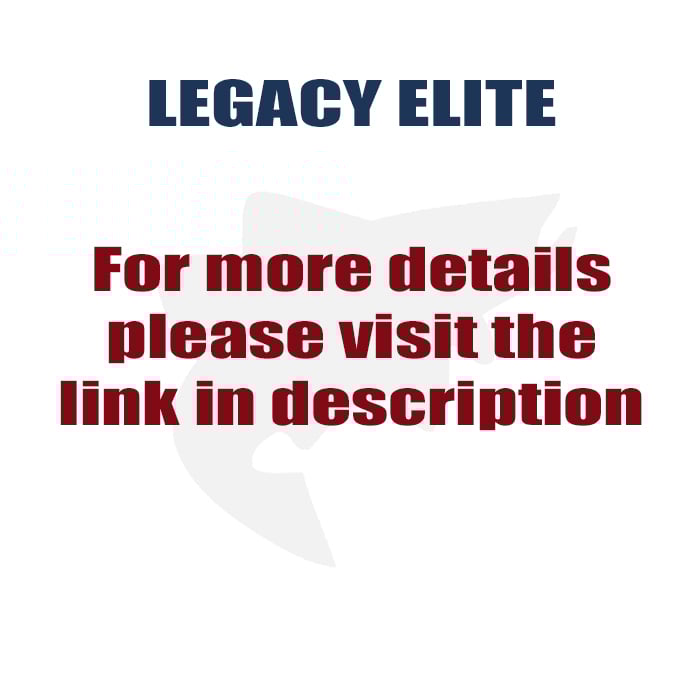 Text reading "Legacy Elite Annual Membership" at the top in bold blue letters, showcasing the exclusive benefits of the Legacy Elite Annual Membership Program by americanlegacyfishing. Bold red letters invite you to discover more details via the link in description. A white background with a faint logo or symbol subtly underscores exclusivity.