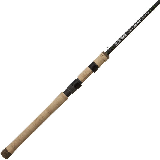 The G. Loomis IMX-PRO 812S JBR Spinning Rod features a cork handle, black reel seat, and sleek black shaft—ideal for jerkbait techniques. The rod is shown diagonally against a white background.