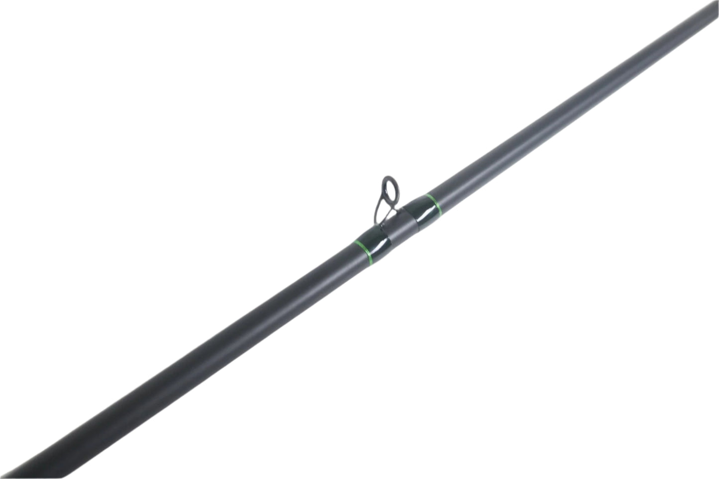 A close-up of a G. Loomis IMX-Pro 966C SWBR Used Casting Rod in excellent condition, featuring black finish, single line guide, and green accents against a white background.
