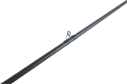 A close-up of a G. Loomis IMX-Pro 966C SWBR Used Casting Rod in excellent condition, featuring black finish, single line guide, and green accents against a white background.