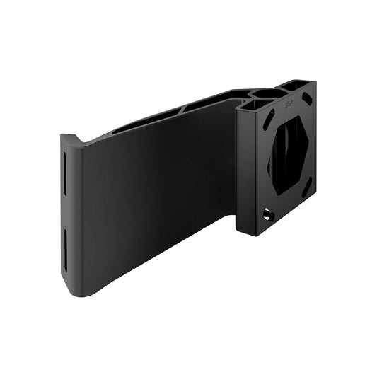 The Minn Kota Raptor Starboard Jack Plate Bracket Black (1810380) is a rectangular, corrosion-resistant aluminum wall mount with a hexagonal cutout and end slots, shown against a white background. Brand: Minn Kota.