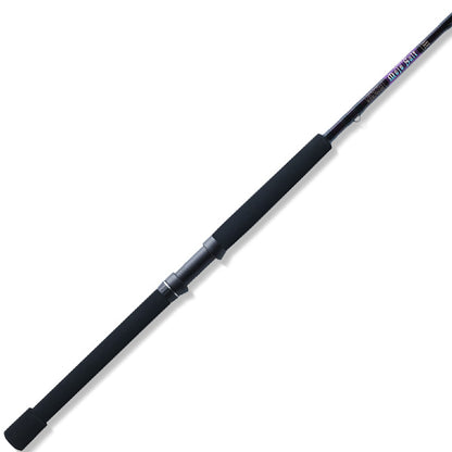 The St. Croix Mojo Salt 7'0" Medium Heavy Spinning Rod (MSWS70MHF) features black foam grips and a centered reel seat—an excellent pick for anglers seeking a reliable boat rod.
