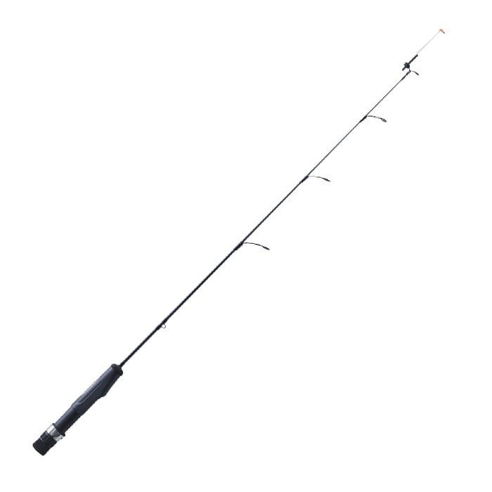The St. Croix Legend Black Ice 17" Light Ice Rod (LBI17L) features a foam handle, four line guides, and a Super-Finesse Coil Spring for lightweight, precise handling—shown here in black against a white background.