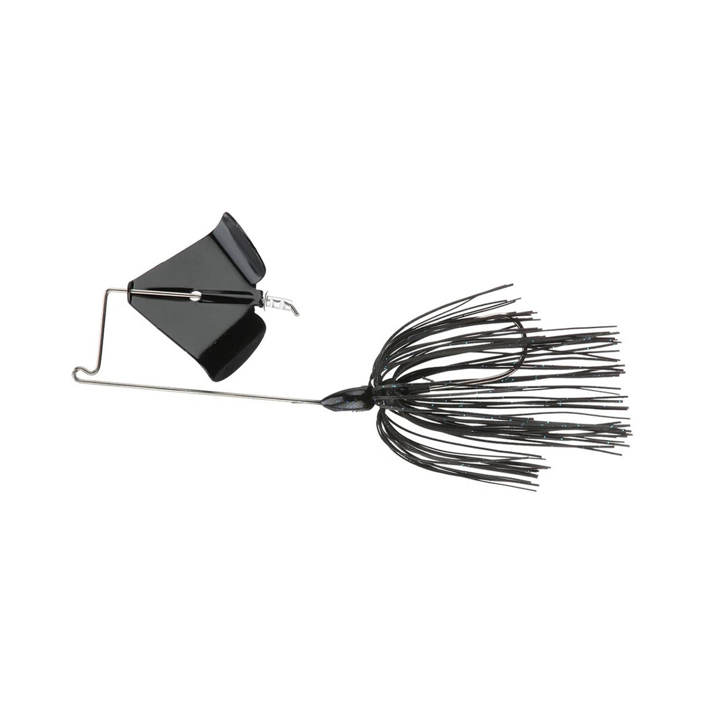 The Accent Jacob Wheeler Finesse Buzzbait by Accent features a black skirt, metal wire frame, and spinning blade—ideal as fishing bait to attract fish.