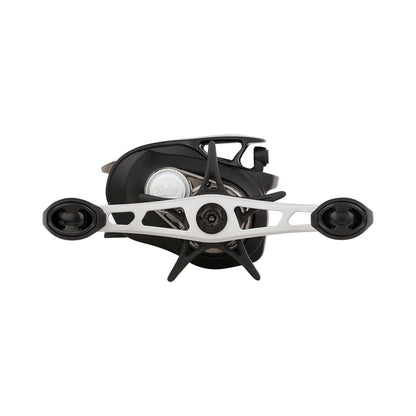 A front view of the Bates Fishing Co. EDC 100 Casting Reel 7.1:1 RH shows its handle and star drag for precision and control.