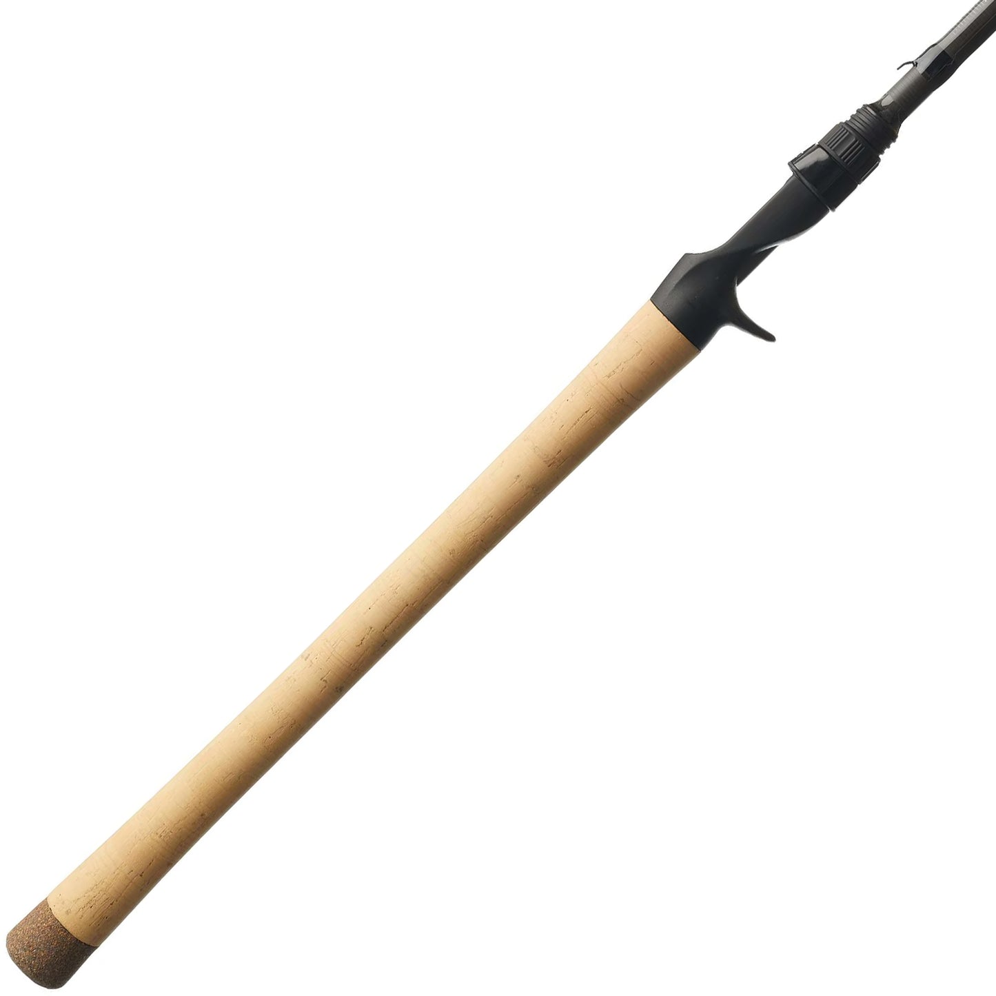 A Cashion Rods Element Z2 Series Casting Rod Swimbait 7'10" Medium Heavy (EZ2SW710MHMF) by Cashion is shown with a light wooden handle, cork end, and black reel seat on a white background.