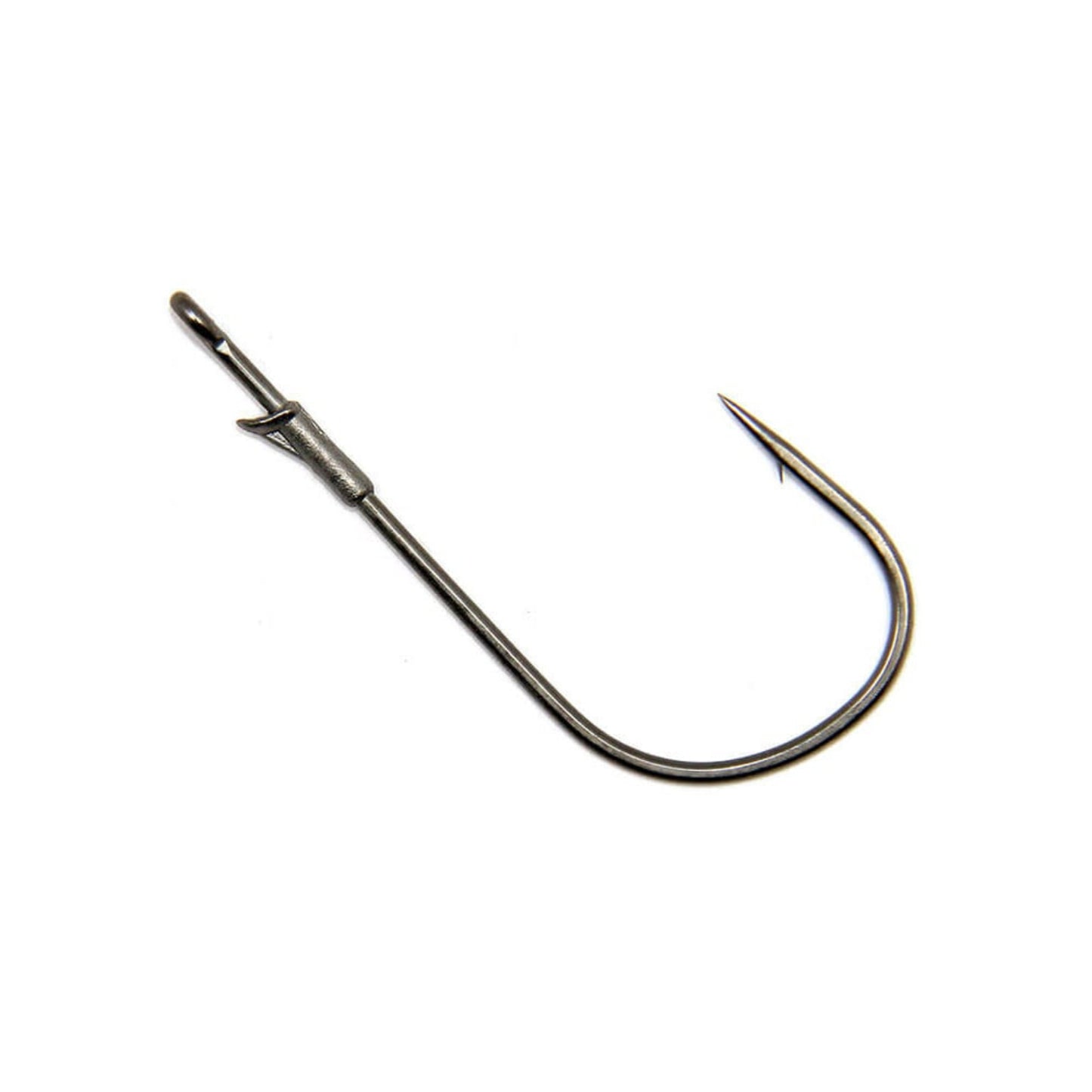 A single Gamakatsu G-Finesse Heavy Cover Worm Hook with a sharp point, curved shank, and end eyelet, made from tournament-grade wire by Gamakatsu, is displayed on a plain white background.