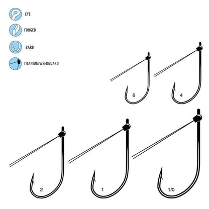 Gamakatsu Weedless Stinger Hooks - Hook Sizes