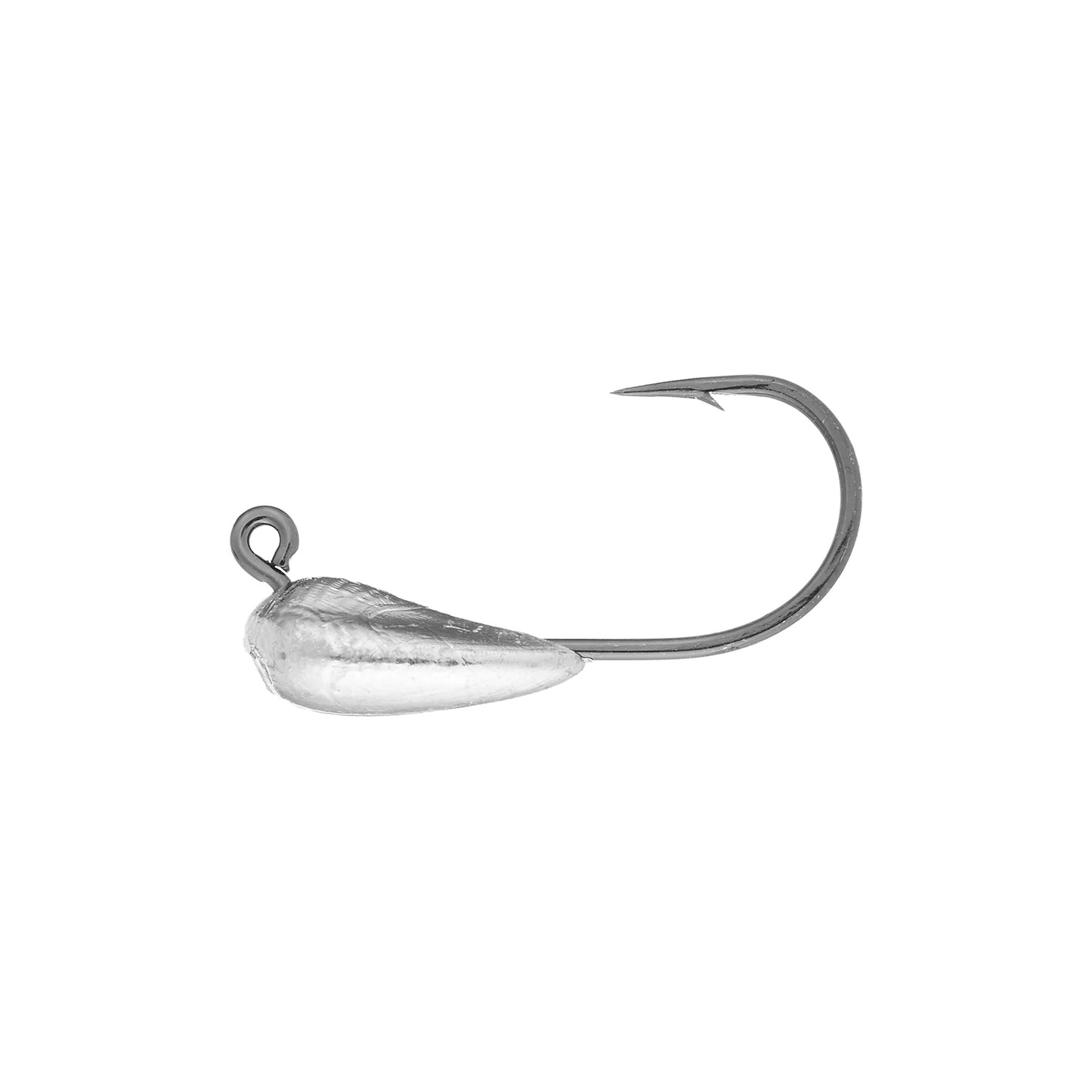 The Great Lakes Finesse Mini Pro Tube Jig Head features a sharp hook, rounded weighted head, and eyelet for line attachment, all set against a white background.