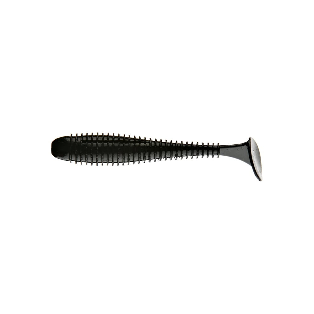 A Keitech Swing Impact Fat Swimbait 3.8" from Keitech is shown on a white background. This ribbed, paddle tail lure comes in a 6-pack and is made from salted plastics, ideal for attracting big fish.