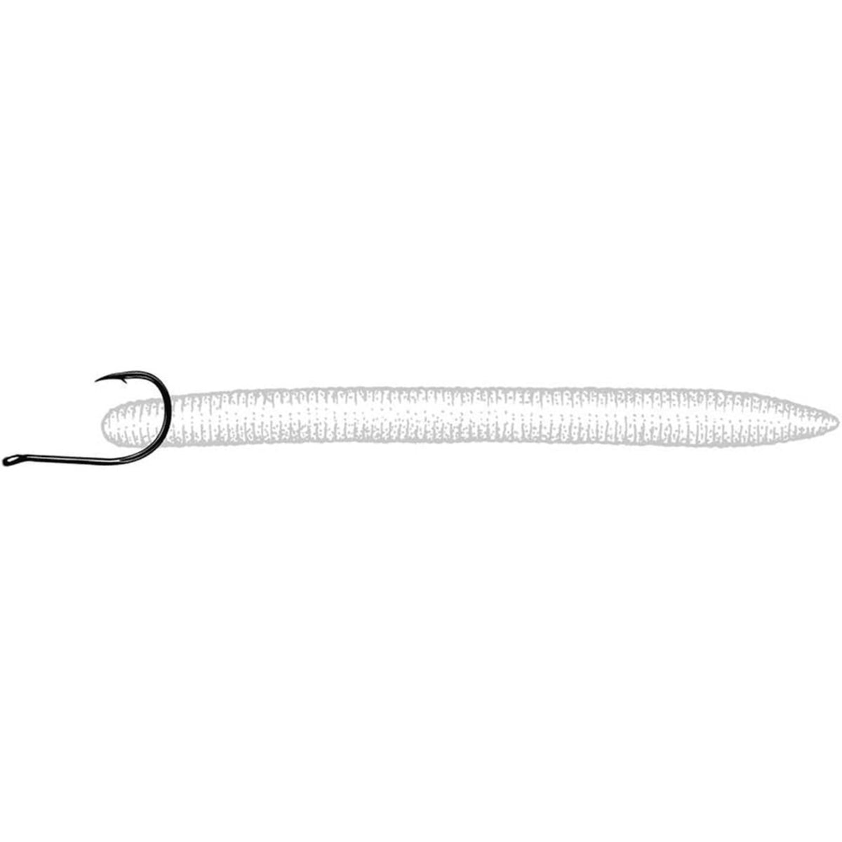 Owner Mosquito Hooks by Owner are ideal for wacky wormin' or a down shot system—partially embedded in a soft, segmented, worm-shaped plastic lure that's clear and textured to mimic a real worm.