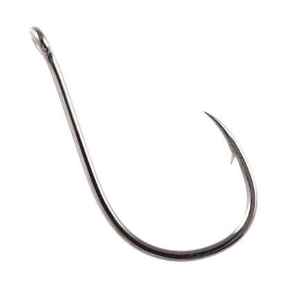 A single Owner Mosquito Hook by Owner, featuring a sharp barb, curved shank, and eye for line attachment—perfect for down shot systems or wacky worming—isolated on a white background.
