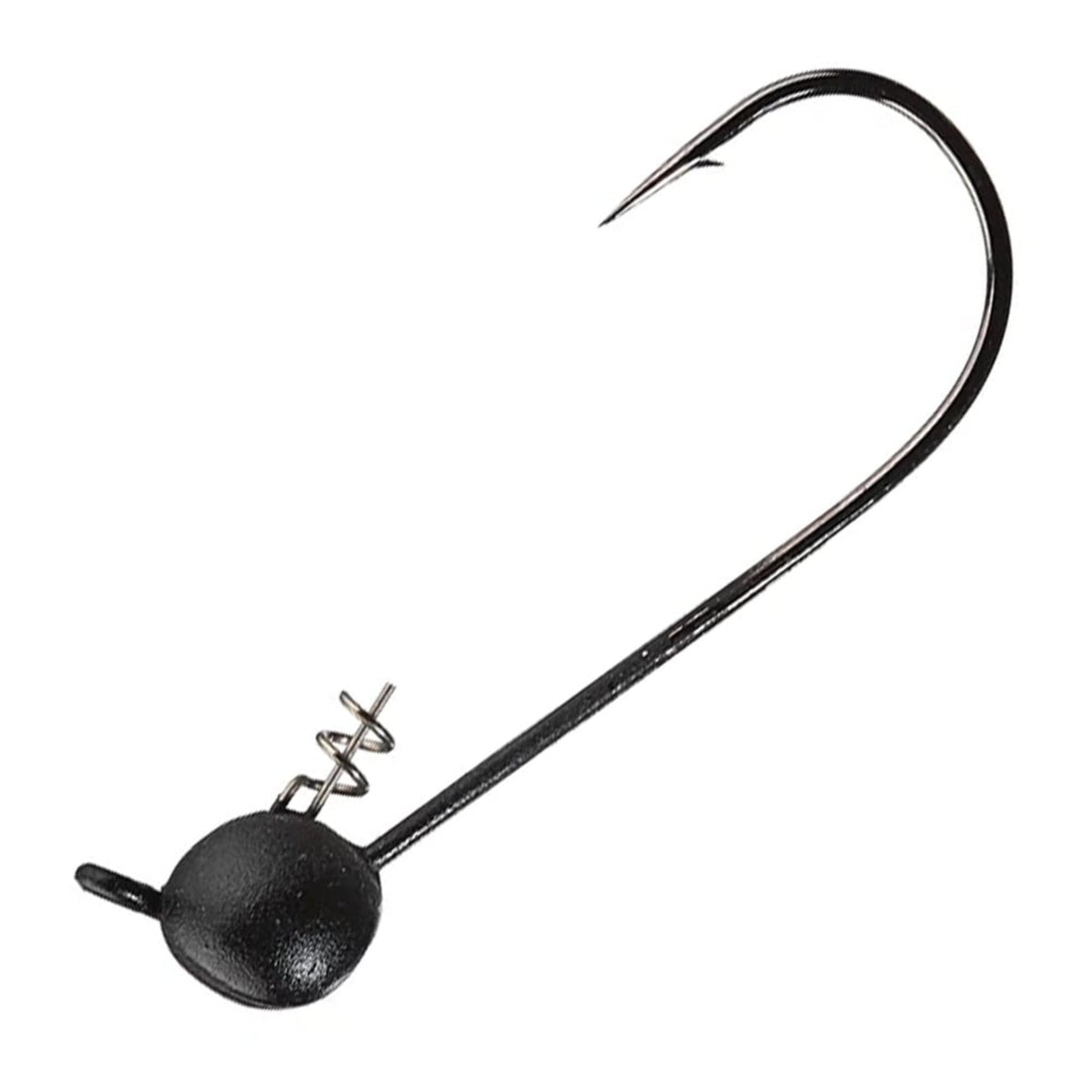 The Owner Shaky Ultraheads by Owner feature a weighted, oval head in black, a built-in spiral TwistLOCK bait holder, and are perfect for finesse baits or weedless-style Texas Rig'n techniques.