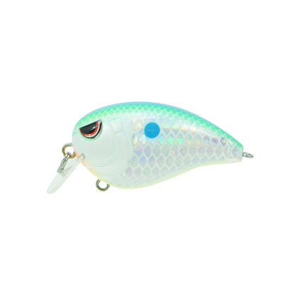 A close-up of a SPRO Fat John 50 Crankbait, equipped with sharp Gamakatsu treble hooks.