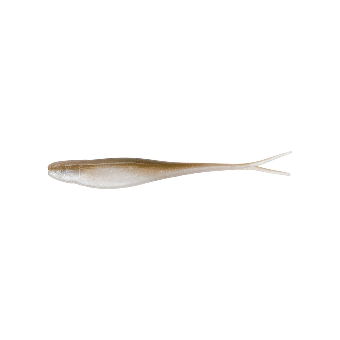 The Strike King Z-Too Soft Jerkbait 3.5" 5pk by Strike King features a slender, fish-shaped soft plastic body with a forked tail and a light brown-to-white gradient—ideal for realistic dropshot presentations.