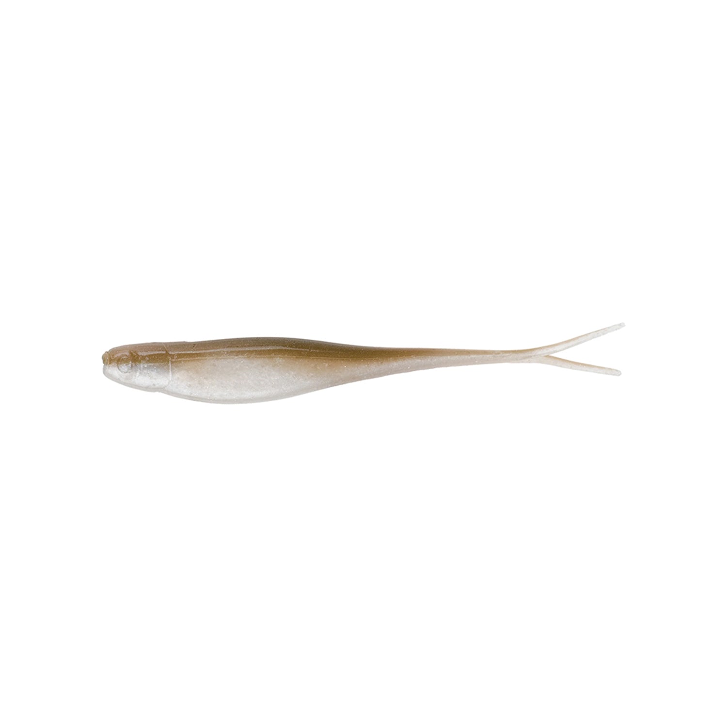 The Strike King Z-Too Soft Jerkbait 3.5" 5pk by Strike King features a slender, fish-shaped soft plastic body with a forked tail and a light brown-to-white gradient—ideal for realistic dropshot presentations.