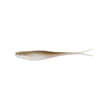 The Strike King Z-Too Soft Jerkbait 3.5" 5pk by Strike King features a slender, fish-shaped soft plastic body with a forked tail and a light brown-to-white gradient—ideal for realistic dropshot presentations.