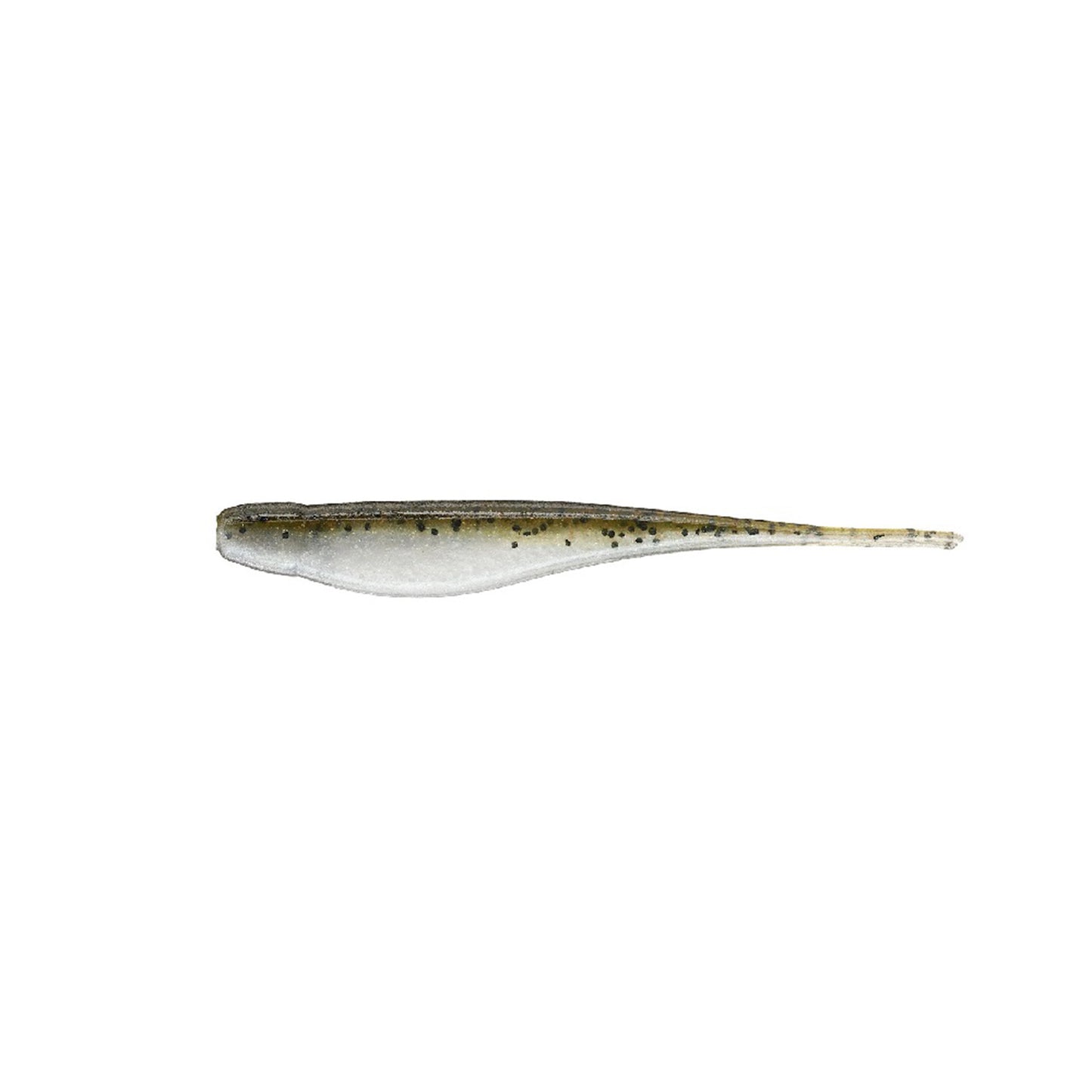 The Strike King Z-Too Soft Jerkbait 7" 4pk features a slender, fish-shaped, translucent gray lure with dark back spots—perfect for bass fishing—displayed on a white background.
