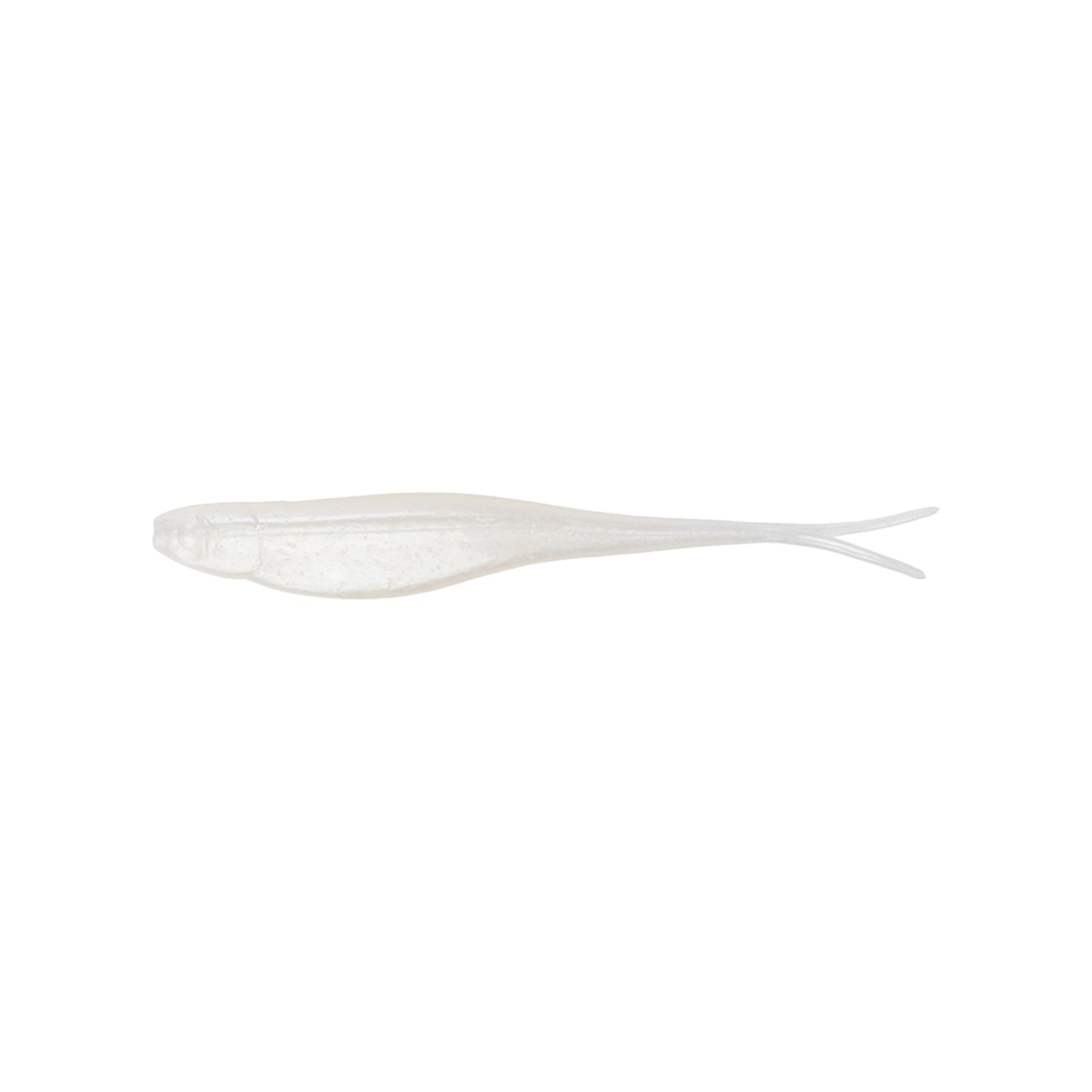 The Strike King Z-Too Soft Jerkbait 3.5" 5pk features a clear, soft plastic, fish-shaped body with two thin tail fins—ideal for dropshot rigs or as a soft jerkbait. Shown on white and made by Strike King.