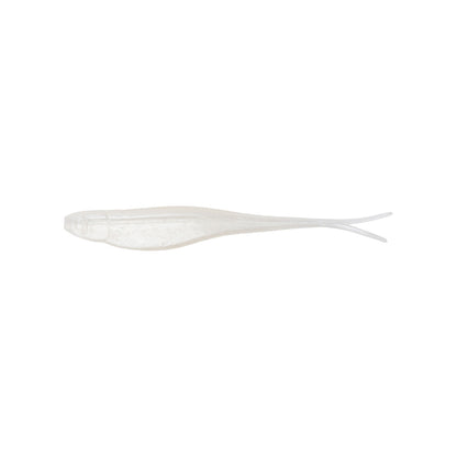 The Strike King Z-Too Soft Jerkbait 3.5" 5pk features a clear, soft plastic, fish-shaped body with two thin tail fins—ideal for dropshot rigs or as a soft jerkbait. Shown on white and made by Strike King.