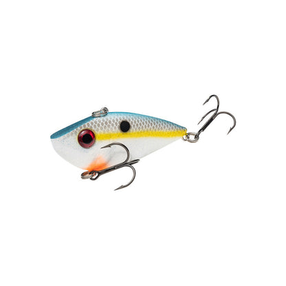 The Strike King Red Eye Shad Lipless Crankbait 2.5" 1/2oz. features sharp hooks and a lifelike, vibrant design to attract fish with its realistic swimming action.