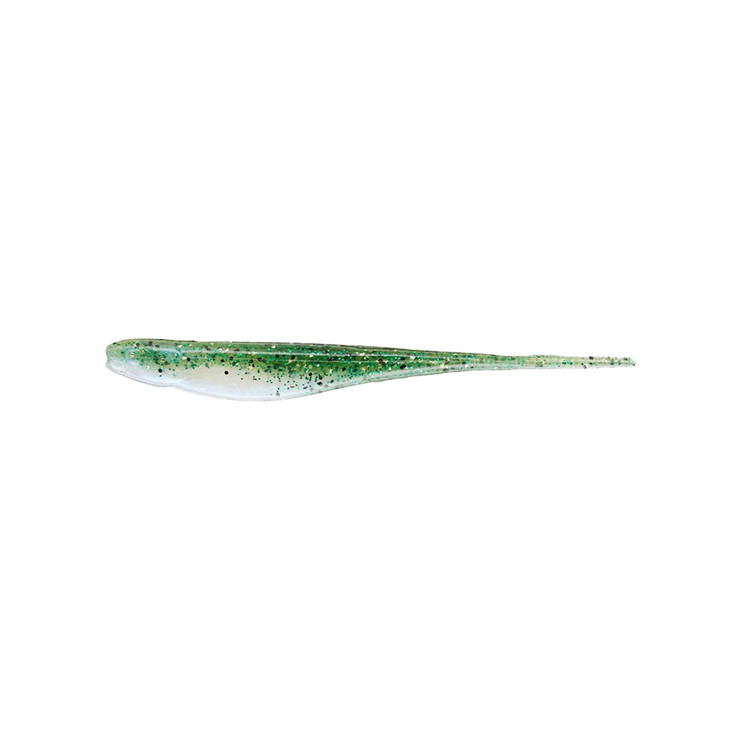 A close-up of a fish with gleaming scales eyes the Strike King Z-Too Soft Jerkbait 5" as it shimmers just below the surface.