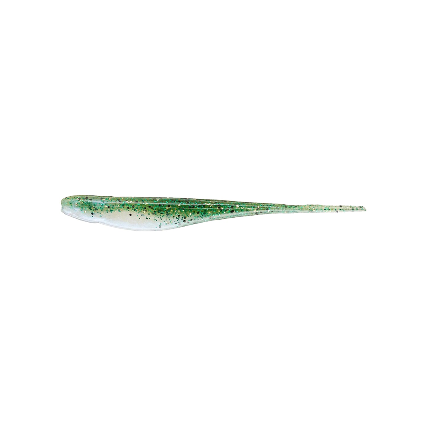 A close-up of a fish with gleaming scales eyes the Strike King Z-Too Soft Jerkbait 5" as it shimmers just below the surface.