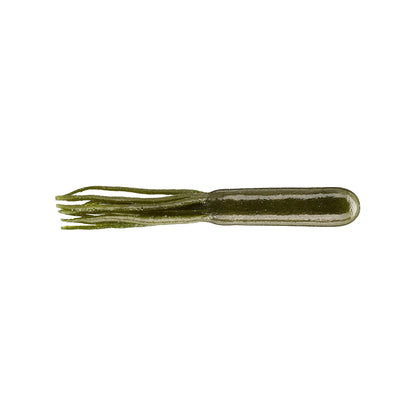 The Secret Lures Stupid Tube 4" 8pk features green, soft plastic lures with tentacle-like strands—ideal for flippin' or rigging as a Secret Lures Stupid Tube.