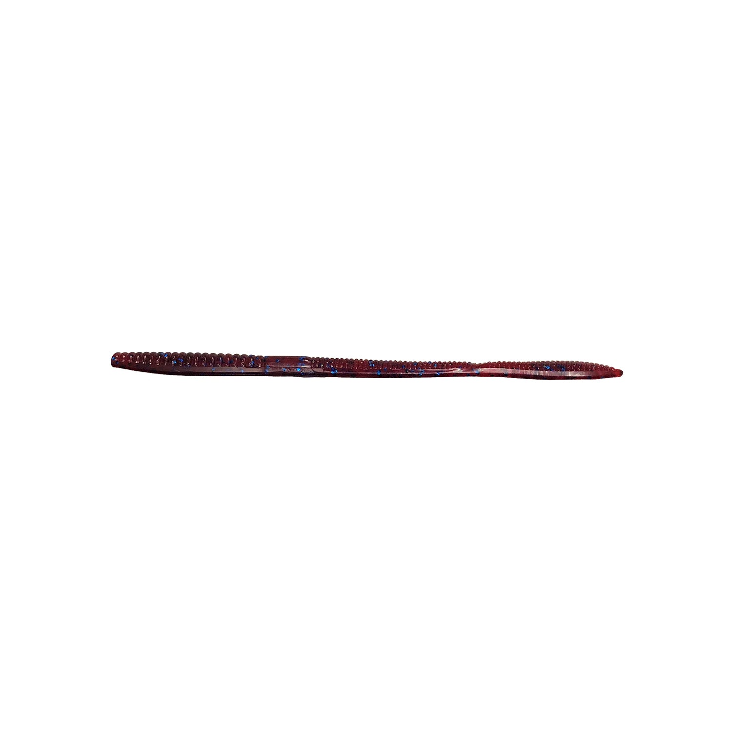 A single Xzone Lures Deception Worm 6" from Xzone Lures, in dark red, is centered on a plain white background. This soft plastic lure is ideal for bass fishing.