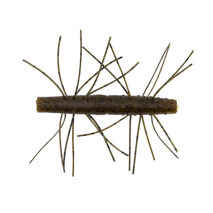 The Z-Man Fuzzy TRD 2.75" 4pk by Z-Man is a brown, cylindrical soft plastic finesse bait with small round bumps and multiple long, thin rubber appendages projecting from its sides in all directions.