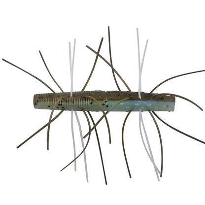 The Z-Man Fuzzy TRD 2.75" 4pk features soft, durable ElaZtech lures shaped like thick worms with long brown and white appendages—perfect for Ned rig presentations.