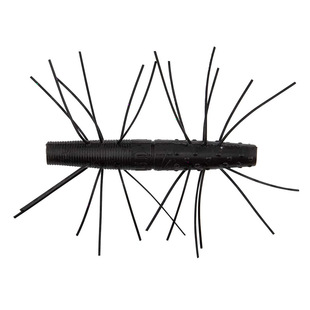 The Z-Man Fuzzy TRD 2.75" 4pk is a black, cylindrical finesse bait made from ElaZtech with thin, flexible strands for lifelike action, designed to attract fish.