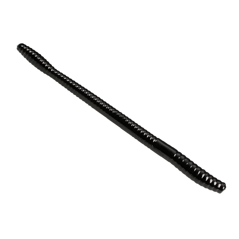 A black, flexible, textured double-ended tool with grooved grips is shown on a white background. Perfect for rigging the Zoom Magnum Trick Worm by Zoom or securing a wide gap hook for effective bass fishing.